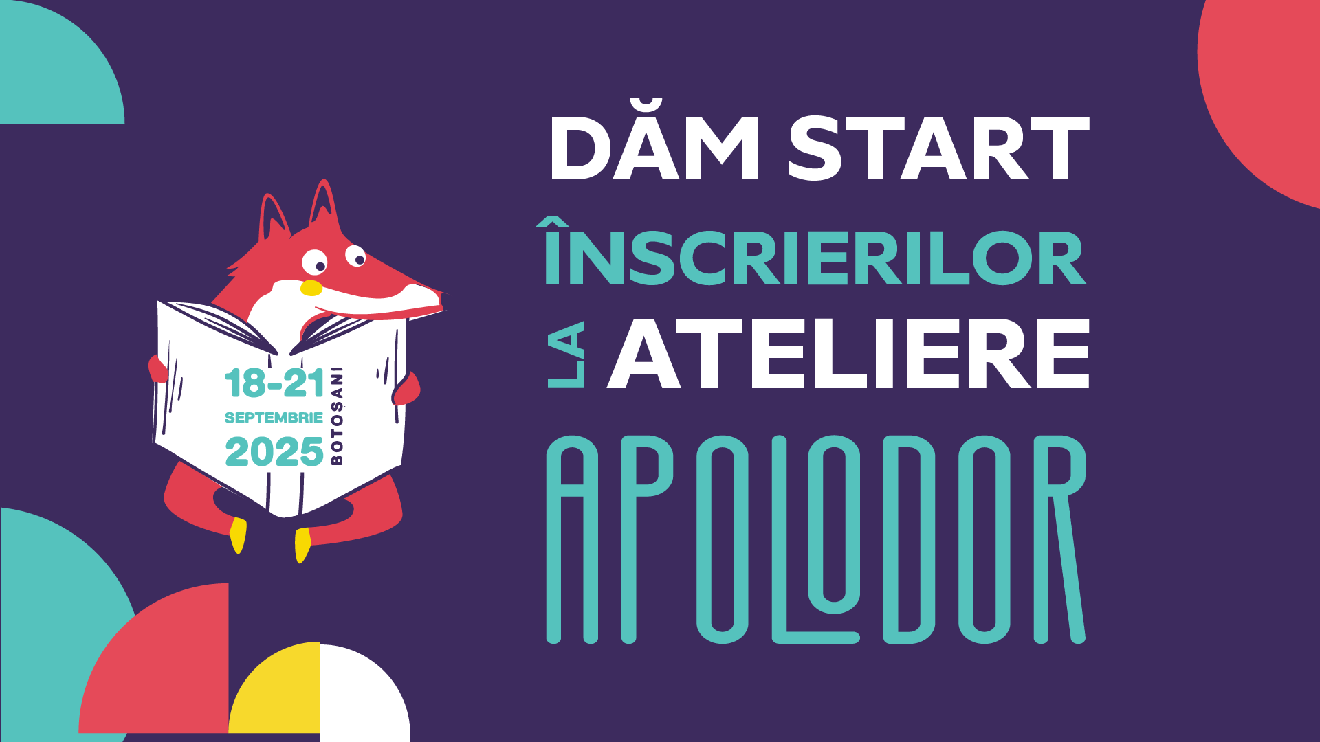 START la înscrierile pentru Atelierele APOLODOR